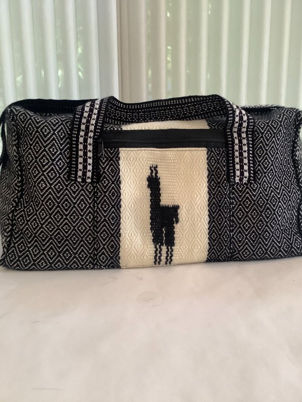 Duffle Weekend Travel Bag Black  White Practical Effortless Style Relaxed